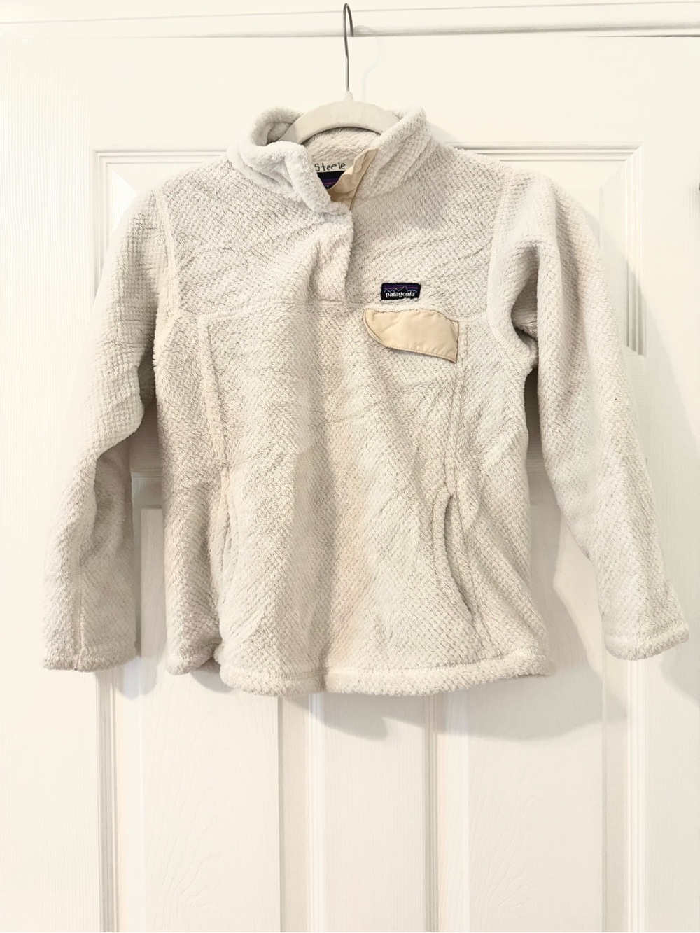 Patagonia Kids Cream Fleece Snap-Neck Pullover
